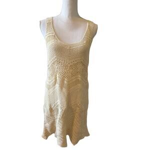 Gryphon New York Crochet Sundress Dress Ecru M